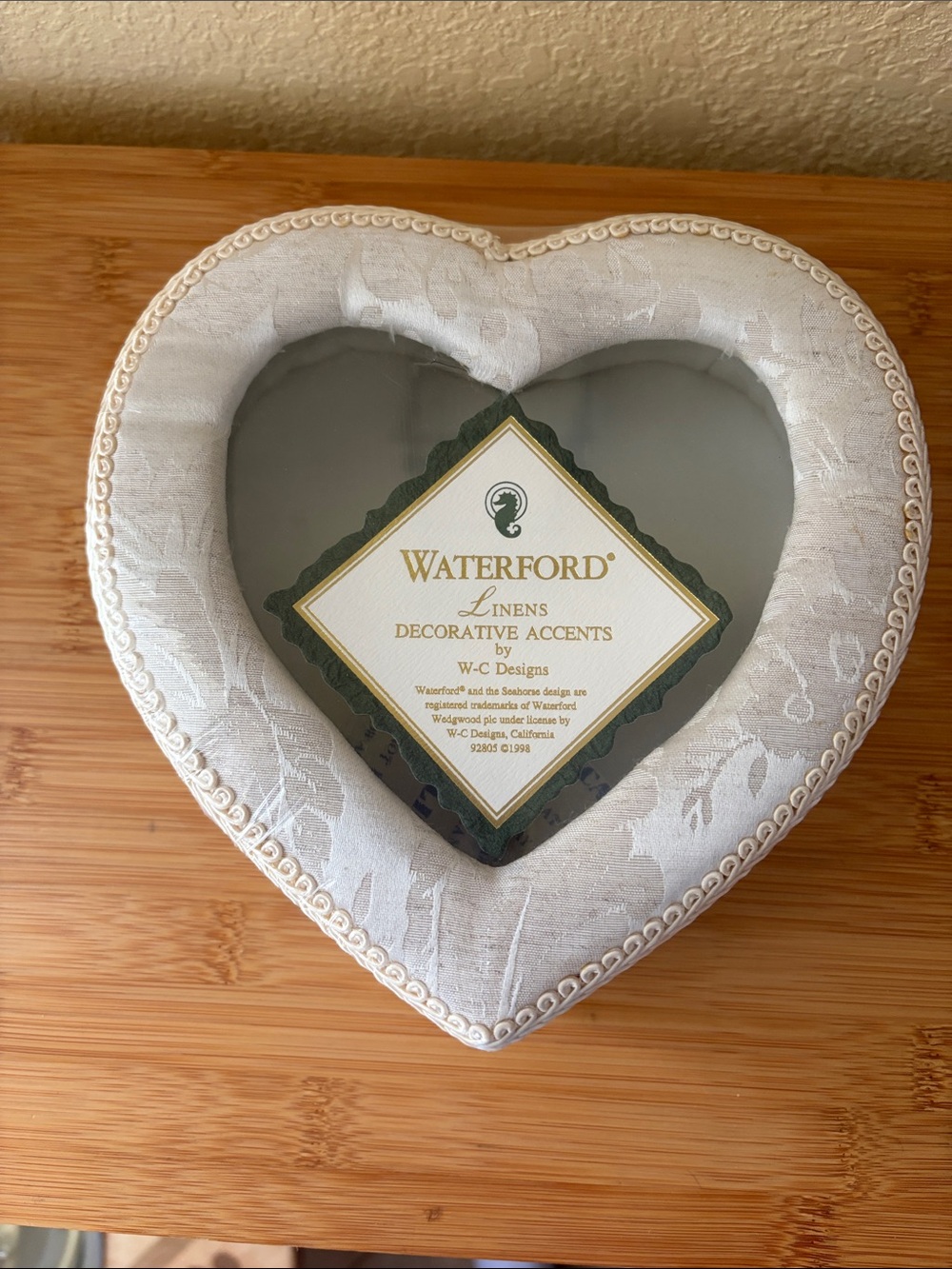 Waterford Heart-Shaped Decorative Accent Box in Ivory